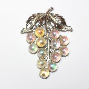 Fabulous fur clip with ab beads 3"x2". #p2